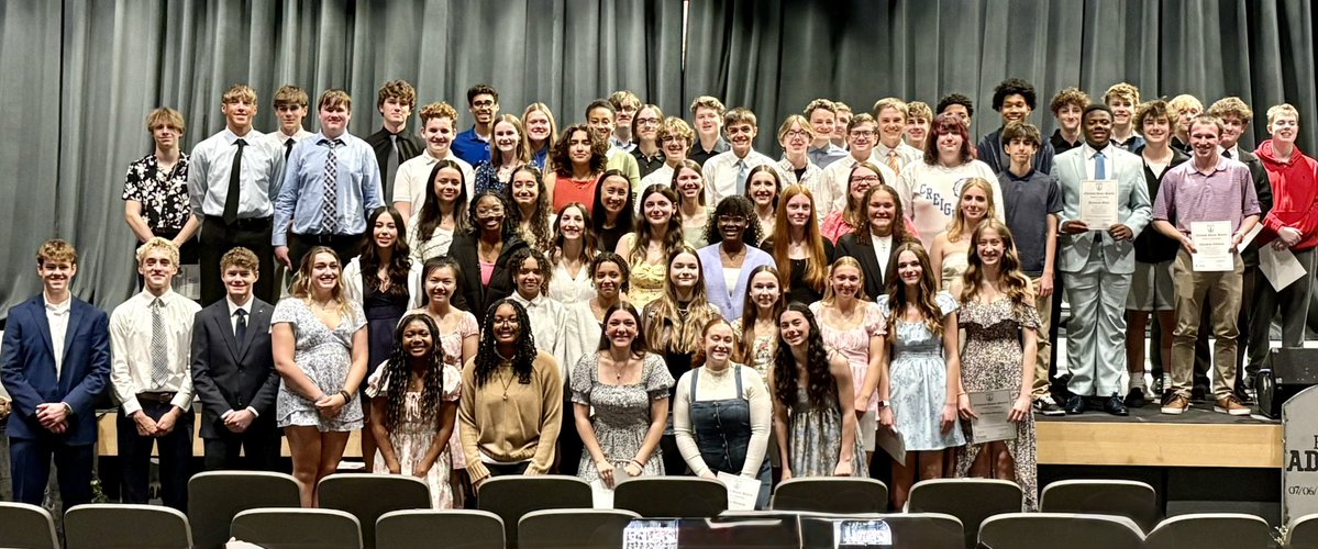 New NHS inductees gather at the end of the induction ceremony. 